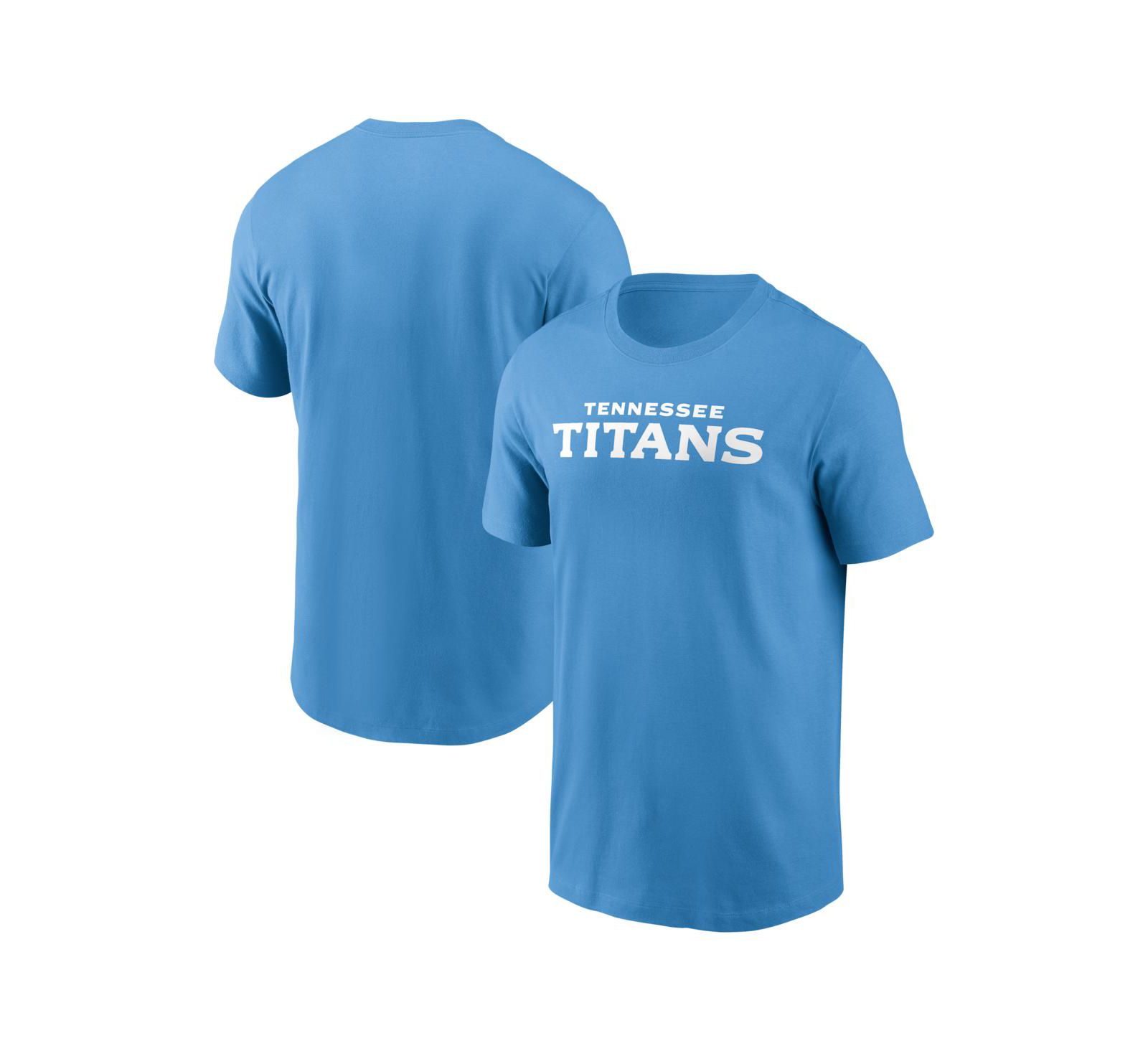 Nike Мужская футболка Tennessee Titans Primetime Wordmark Essential, светло-голубая