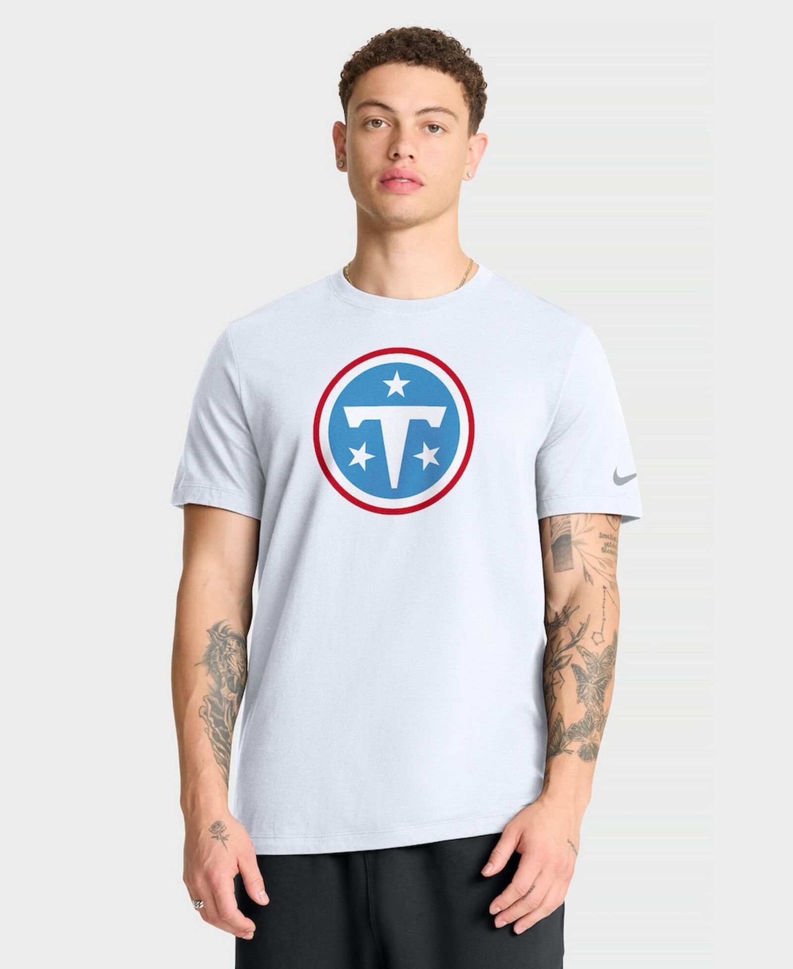 Nike Men's White Tennessee Titans Essential Logo T-Shirt