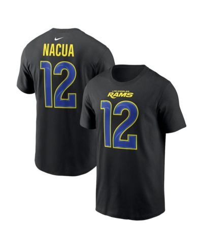 Мужская футболка Nike Puka Nacua Black Los Angeles Rams Carbon с именем и номером