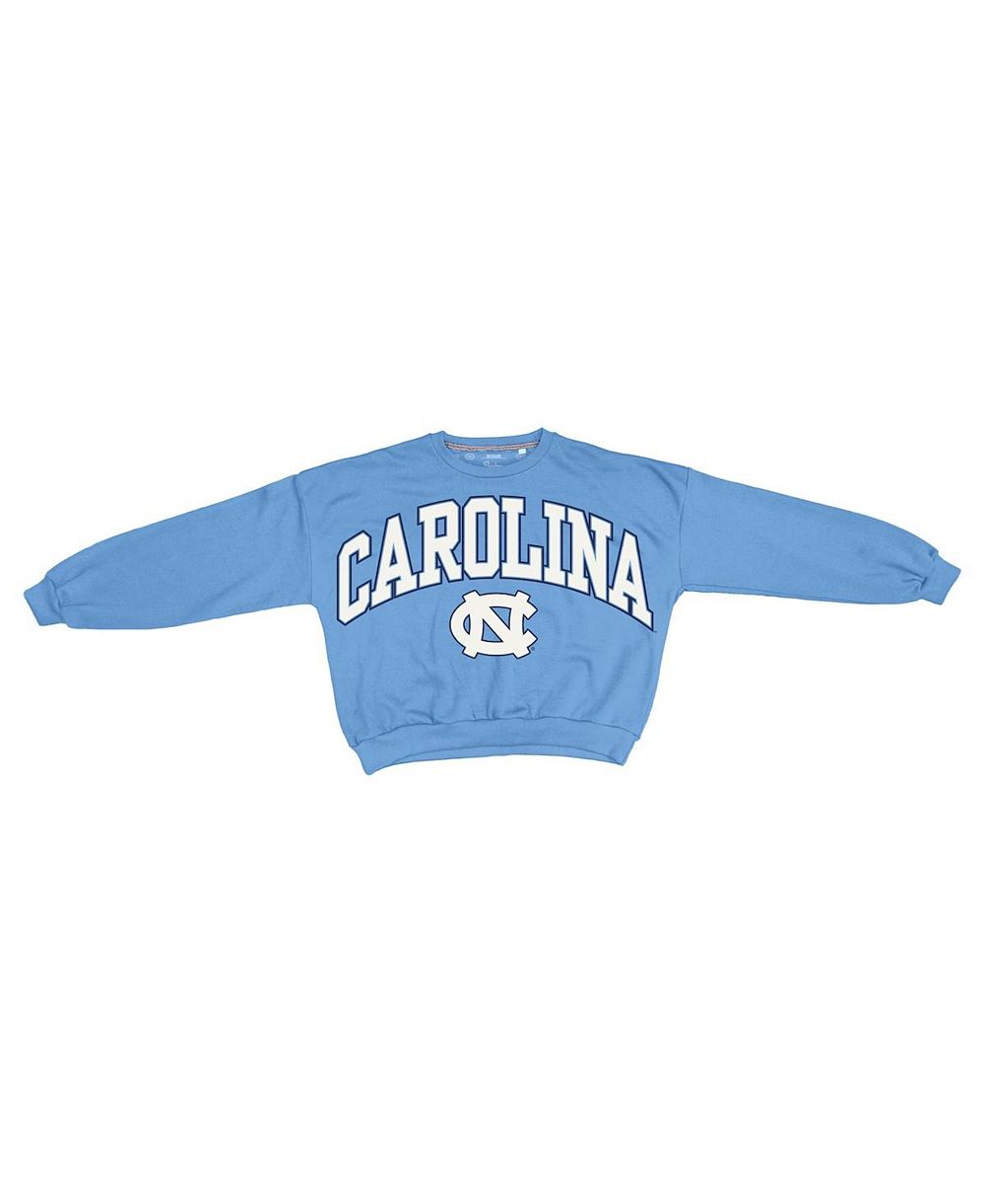 Pressbox Women's Light Blue North Carolina Tar Heels Oversized Janice Waist-Length Sweatshirt