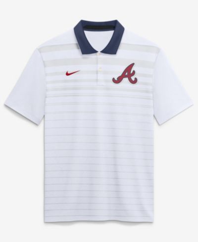 Мужская поло-рубашка Nike Atlanta Braves Vapor Striped Dri-FIT белого цвета