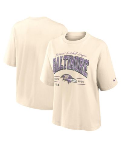T-shirt Nike Women's Baltimore Ravens Vintage Mod Boxy, кремовая