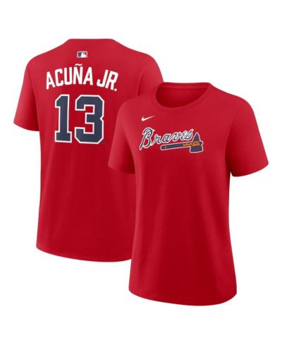 Nike Женская футболка Nike Ronald Acuña Jr. Red Atlanta Braves