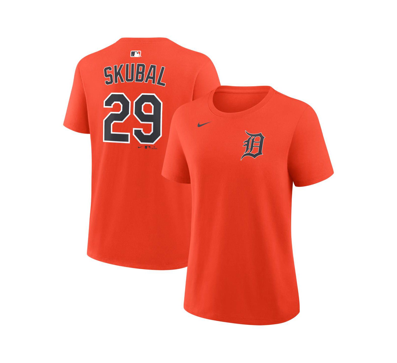 Nike Women's Tarik Skubal Orange Detroit Tigers Name & Number T-Shirt