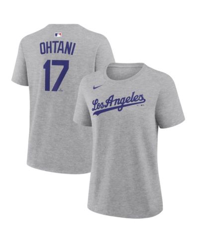 Nike Женская футболка Shohei Ohtani Heather Gray Los Angeles Dodgers с именем и номером