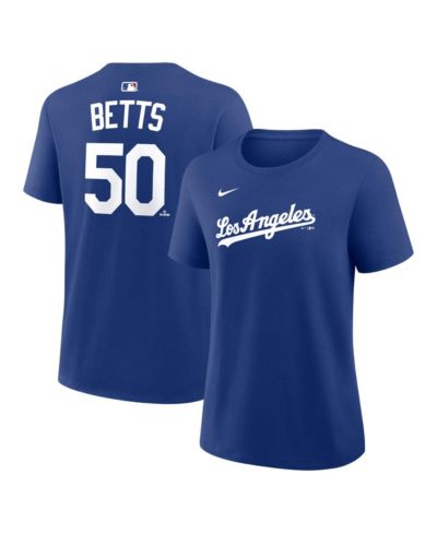 Женская футболка Nike Women's Mookie Betts Royal Los Angeles Dodgers Name & Number