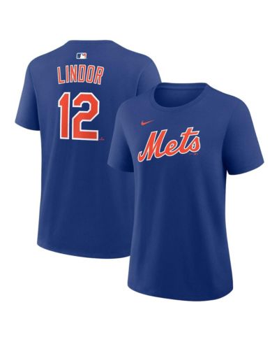 Женская футболка Nike Francisco Lindor Royal New York Mets с именем и номером