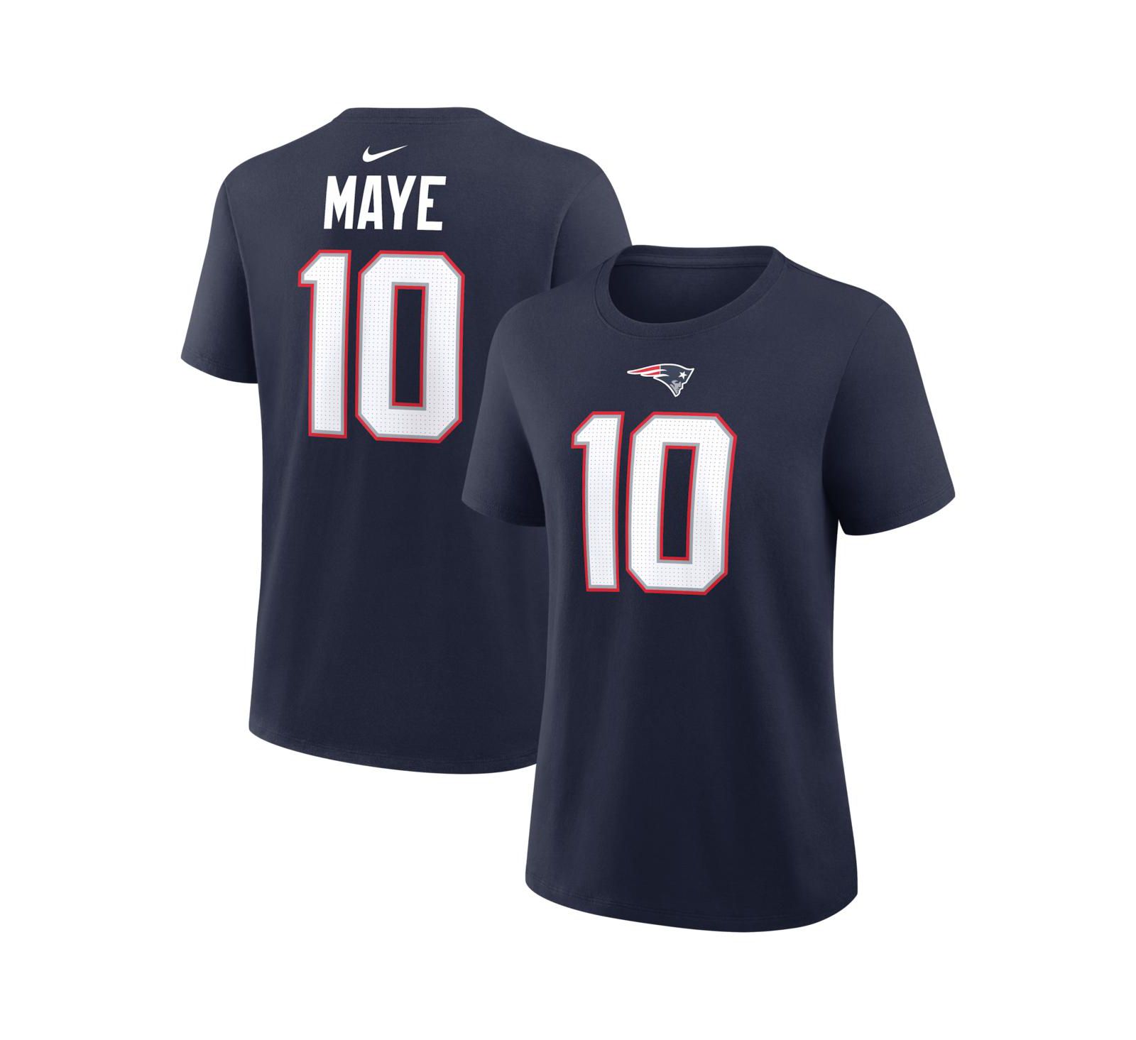 Nike Women's Drake Maye Navy New England Patriots Player Name & Number T-Shirt