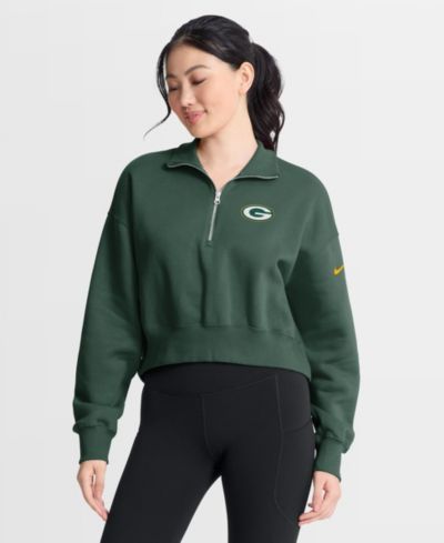 Nike женская флисовая толстовка Green Bay Packers Phoenix с молнией на 1/4