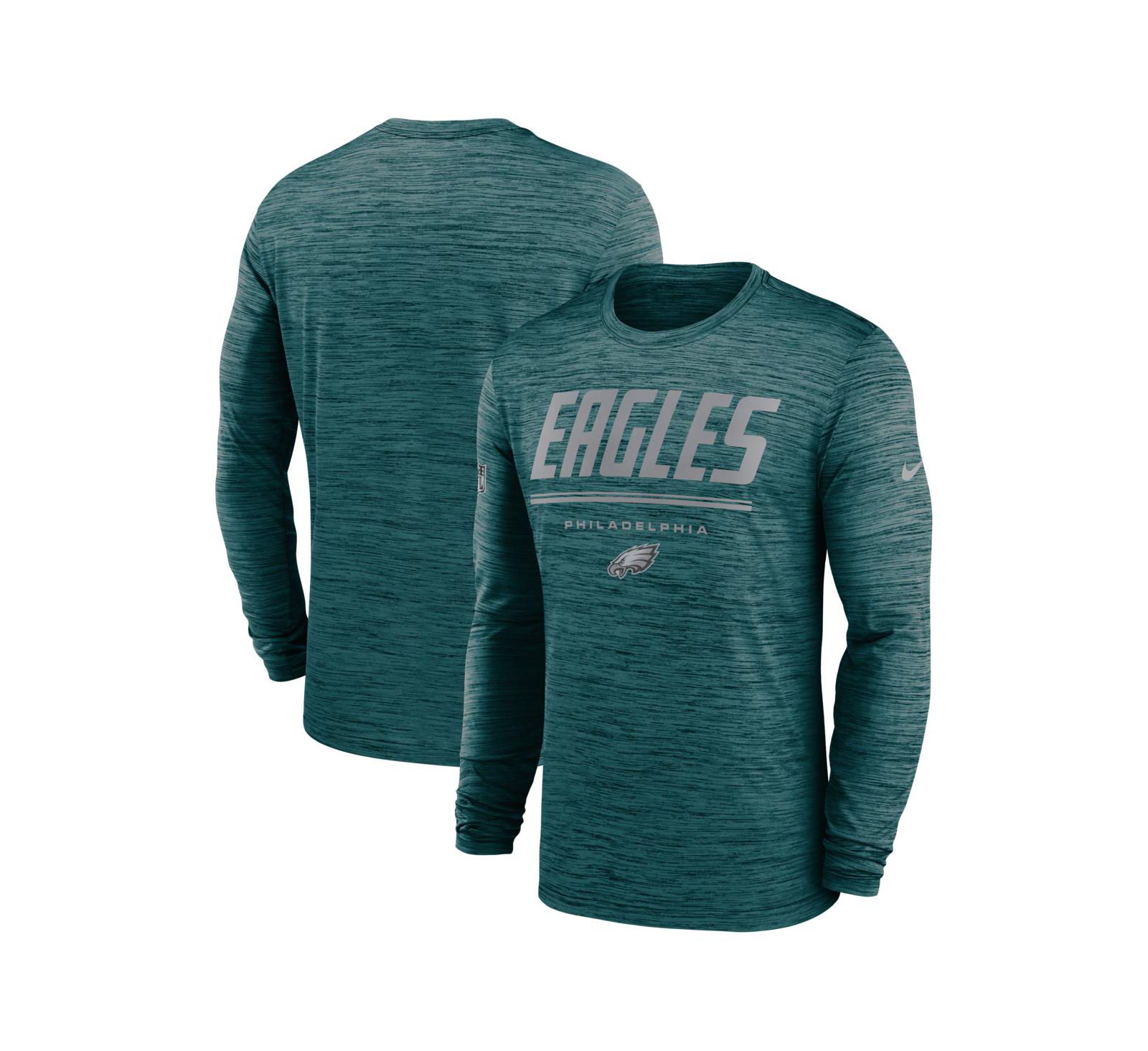 Мужская футболка Nike Philadelphia Eagles Dri-FIT с длинным рукавом, Midnight Green