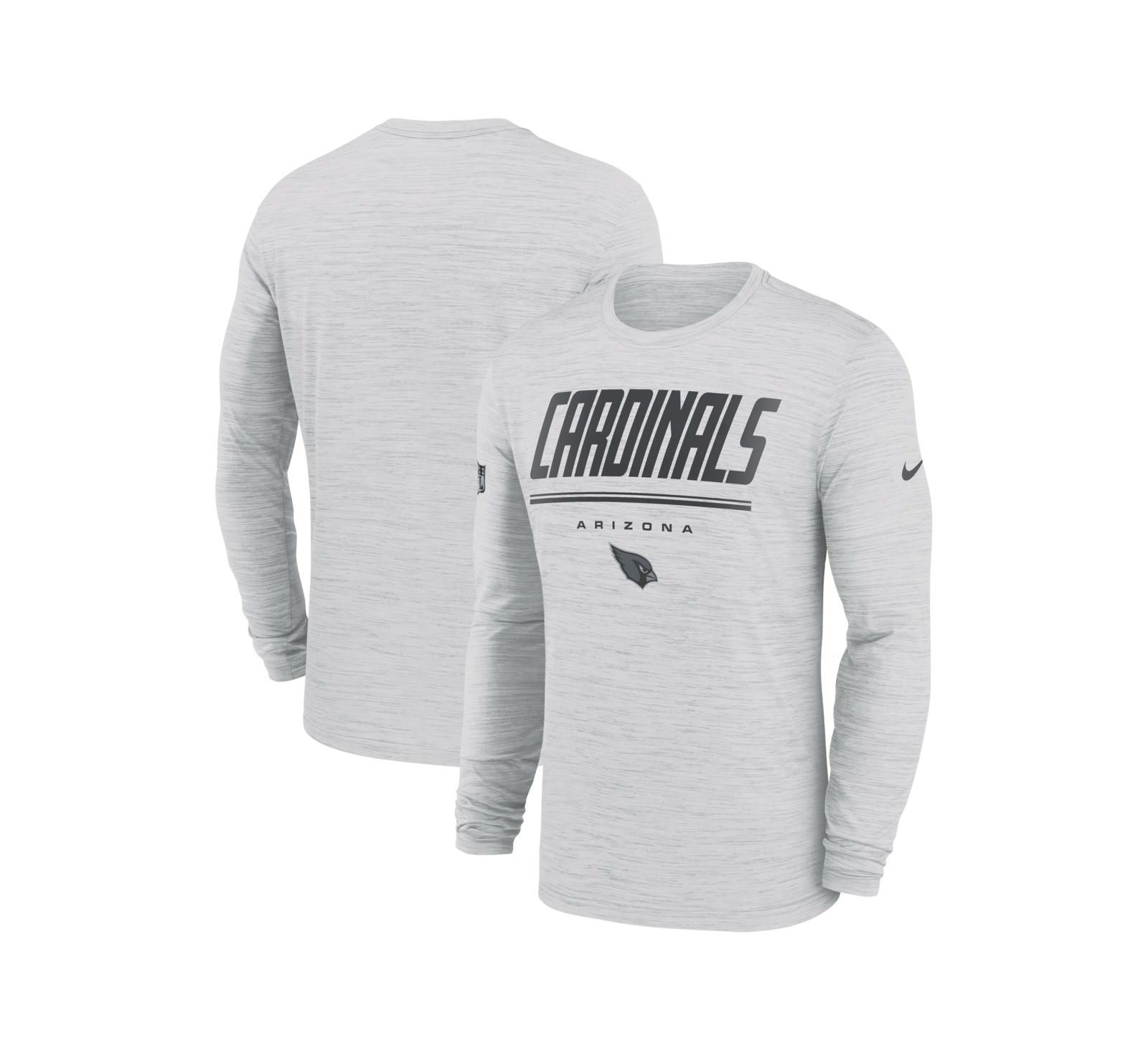 Nike Мужской White Arizona Cardinals Sideline Offensive Transition Velocity Dri-FIT Long Sleeve T-shirt