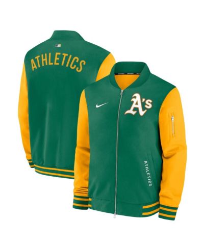 Мужская бомбер-куртка Nike Kelly Green Athletics Authentic Collection Dugout Relaxed Full-Zip
