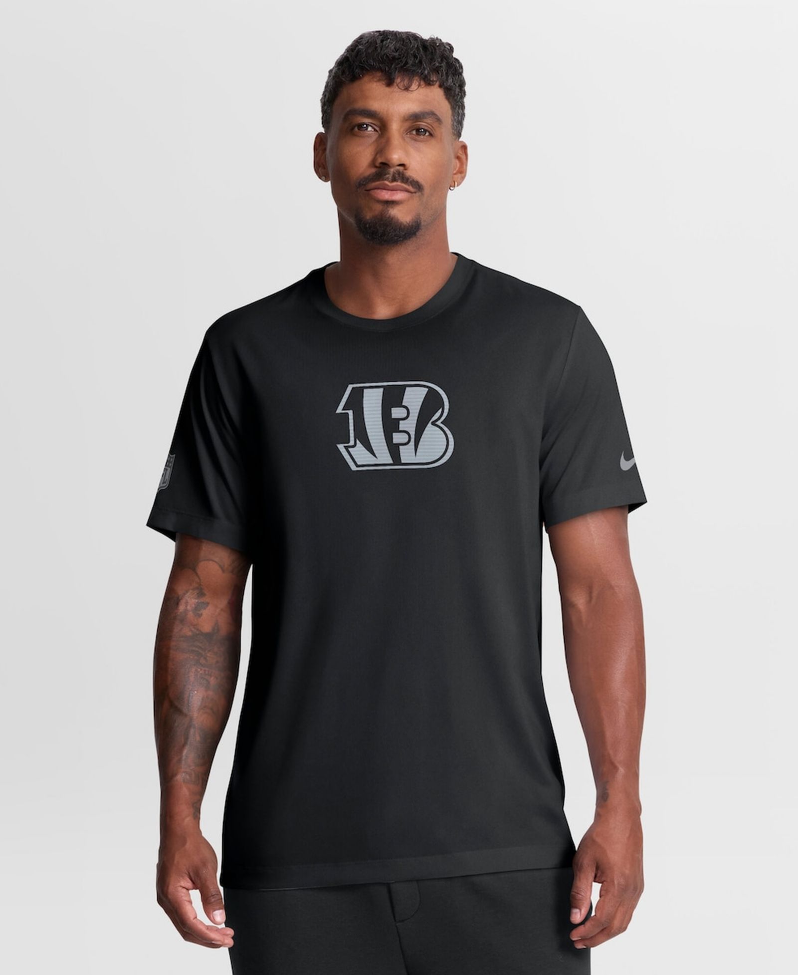 Nike Мужская хлопковая футболка Cincinnati Bengals Sideline Lead The Charge Legend Dri-FIT, черная