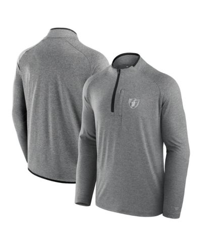 Мужская и женская куртка Fanatics Charcoal Las Vegas Raiders Front Office Performance Primary Quarter-Zip