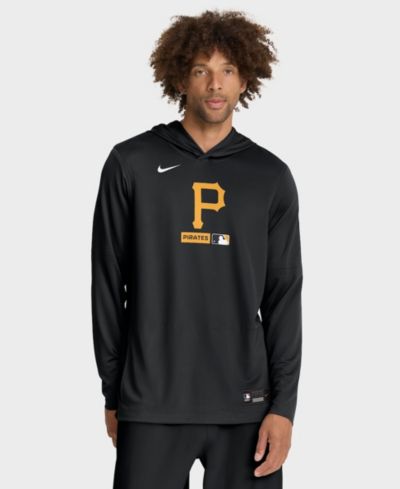 Мужская футболка Nike Black Pittsburgh Pirates Authentic Collection Dri-FIT с длинным рукавом и капюшоном