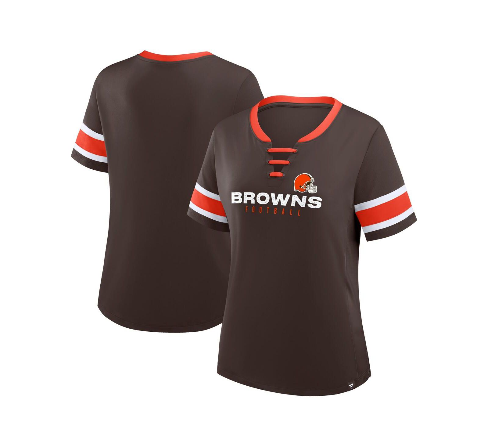 Женская футболка Fanatics Brown Cleveland Browns Redzone Draw Play Athena Lace-Up