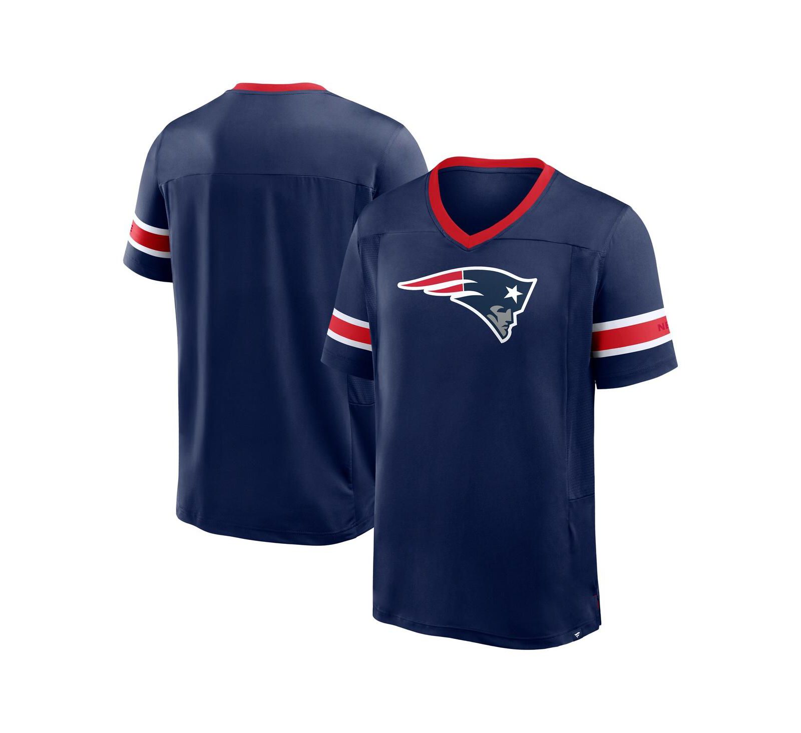 Fanatics Men's Navy New England Patriots Hometown Premium Hashmark V-Neck T-Shirt