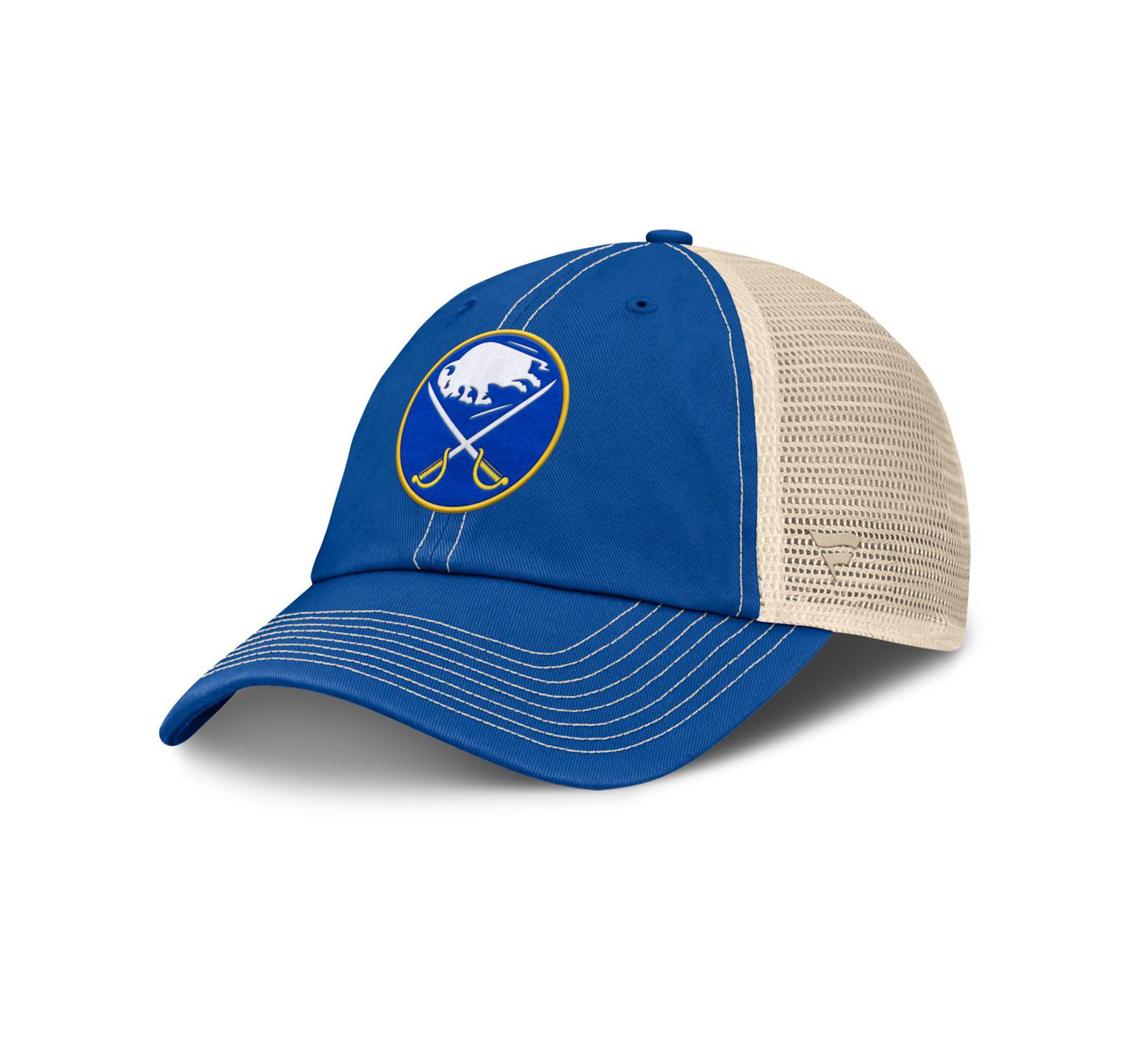Мужская кепка Fanatics Royal/Natural Buffalo Sabres Rival Trucker регулируемая