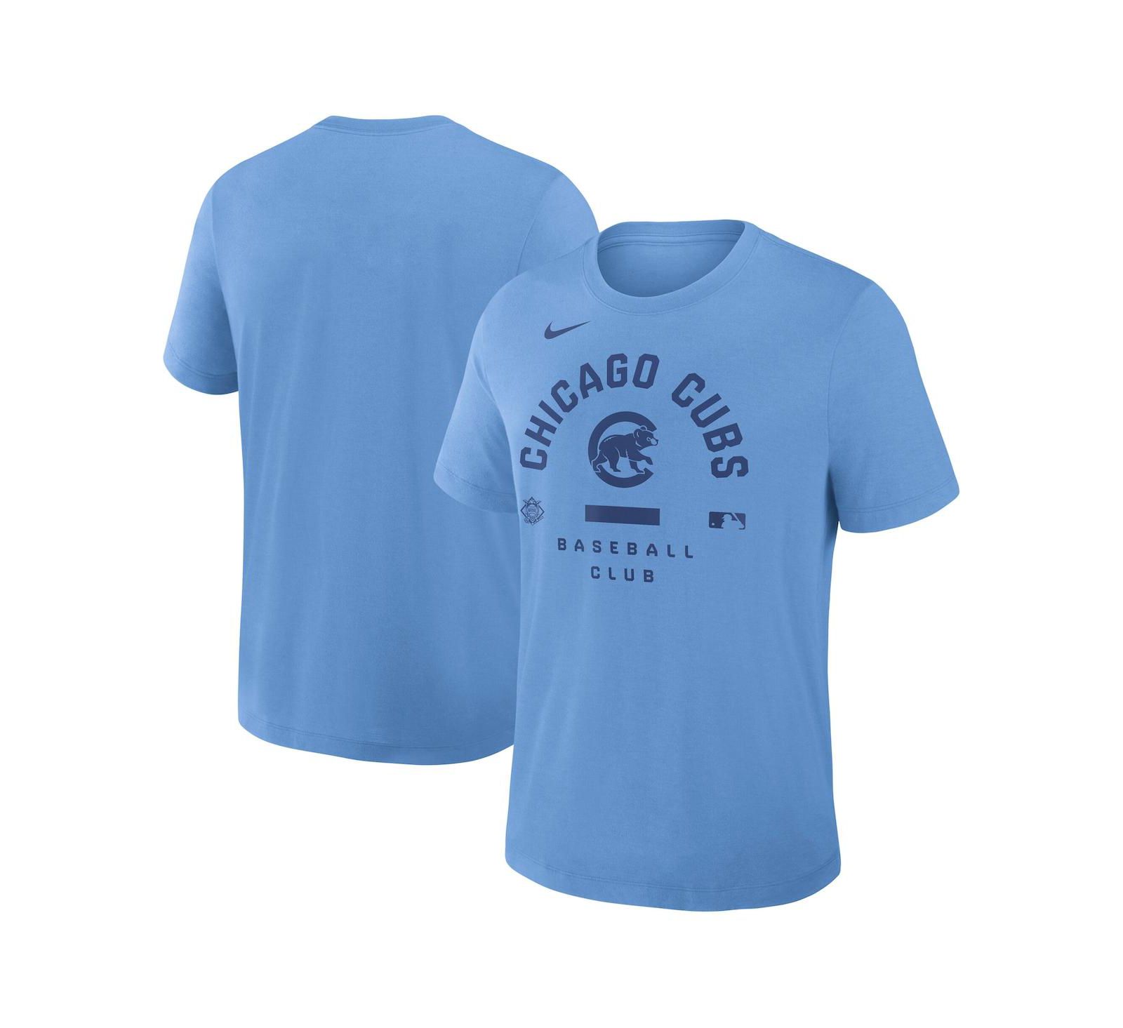 Мужская футболка Nike Light Blue Chicago Cubs Authentic Collection Early Work Tri-Blend Dri-FIT