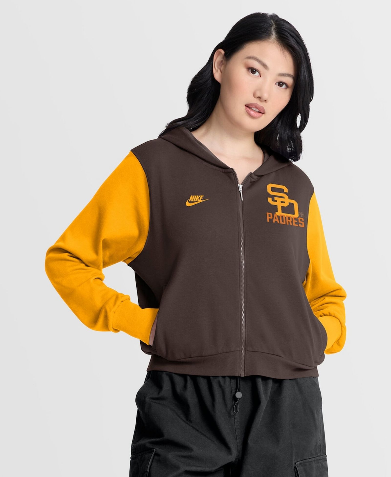 Женская ветровка Nike San Diego Padres Cooperstown Collection Cropped Full-Zip Hoodie