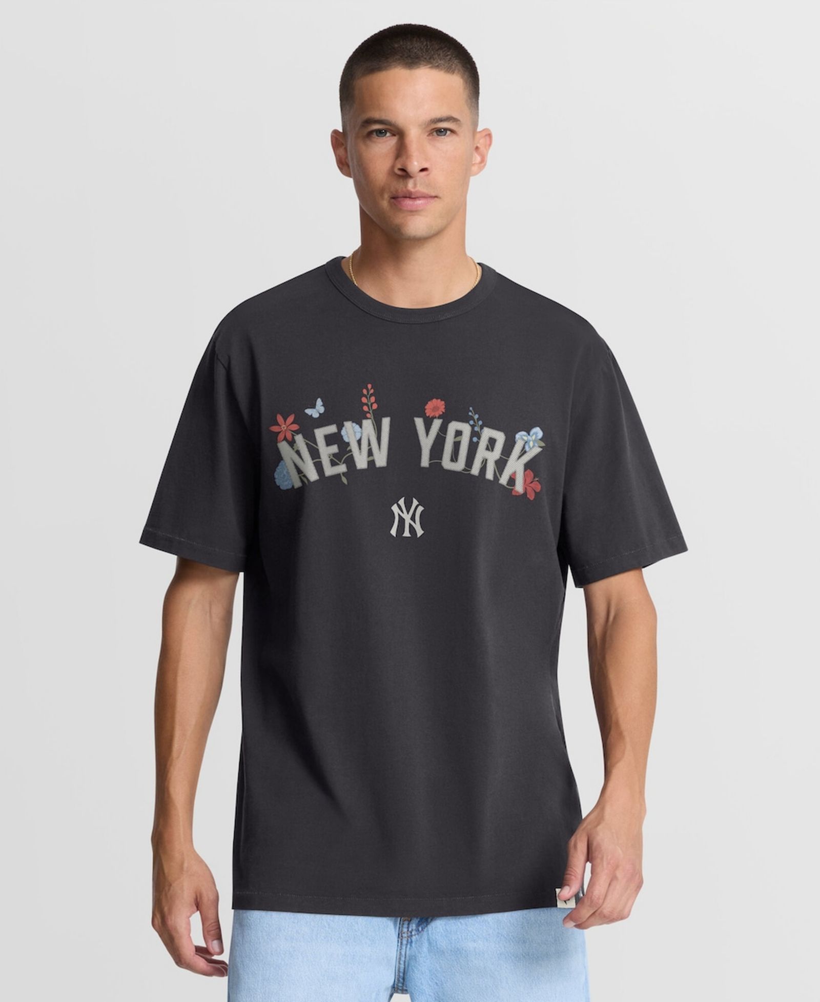 Мужская футболка Fanatics Anthracite New York Yankees Bloom T-Shirt