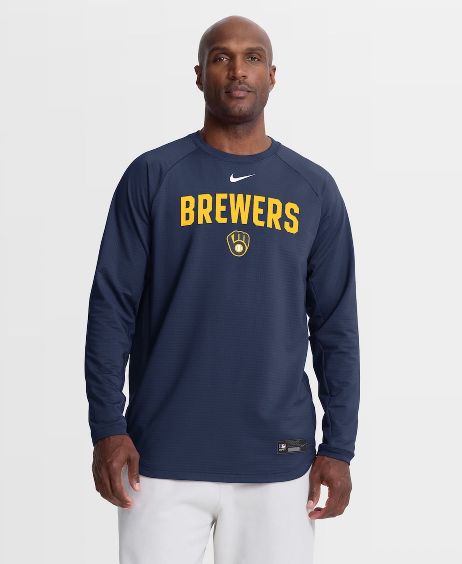 Мужская свитшот Nike Milwaukee Brewers Authentic Collection Raglan Dri-FIT