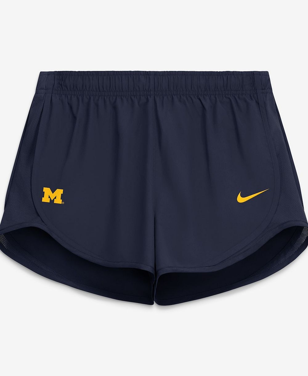 Женские шорты Nike Navy Michigan Wolverines Tempo Mid-Rise Dri-FIT