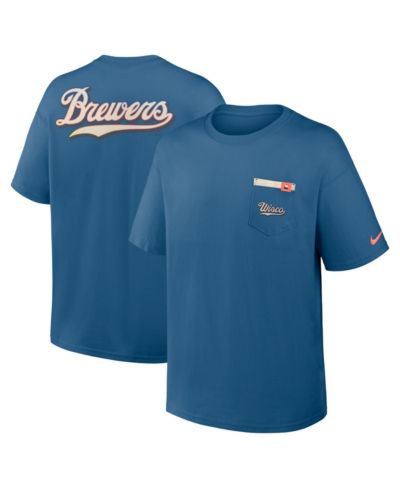 Nike Men's Blue Milwaukee Brewers City Connect Max90 Pocket T-Shirt