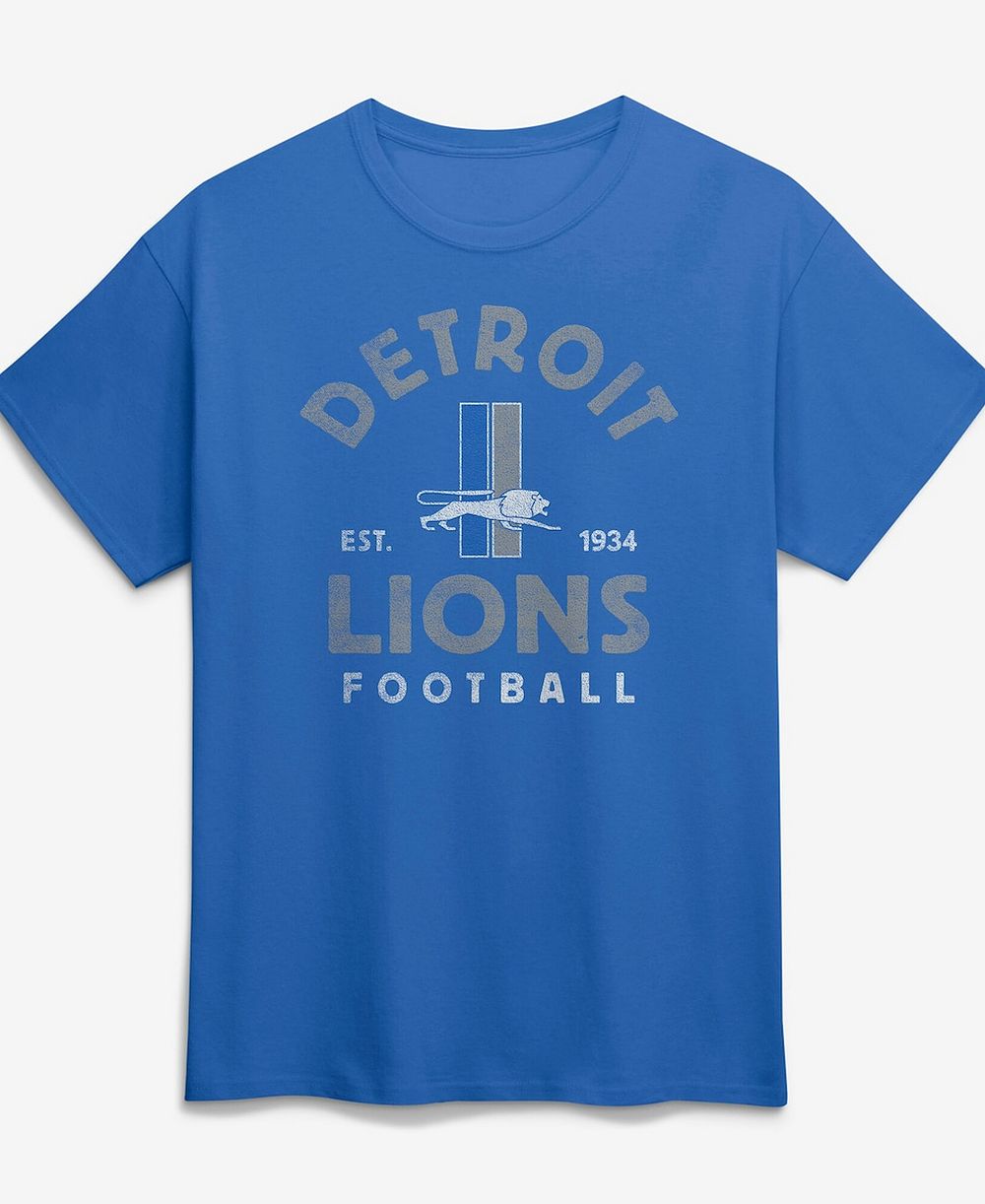 Logo Athletic Мужская винтажная футболка Detroit Lions, синяя