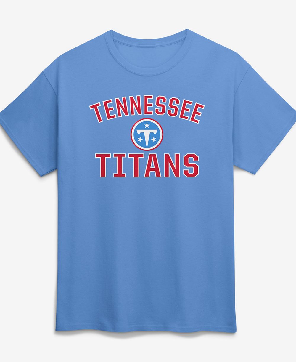 Logo Athletic Мужская хлопковая футболка Tennessee Titans Victory Arch, цвет Light Blue