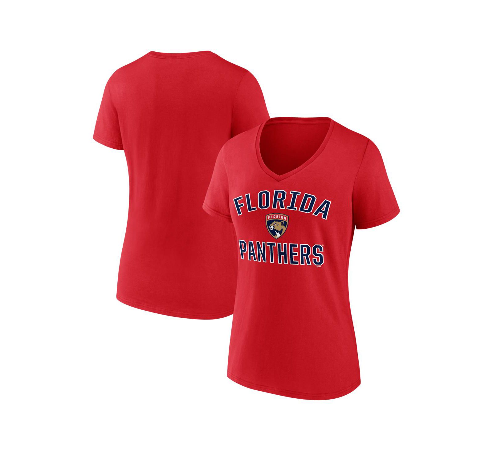 Logo Athletic Женская футболка с V-образным вырезом Florida Panthers красного цвета