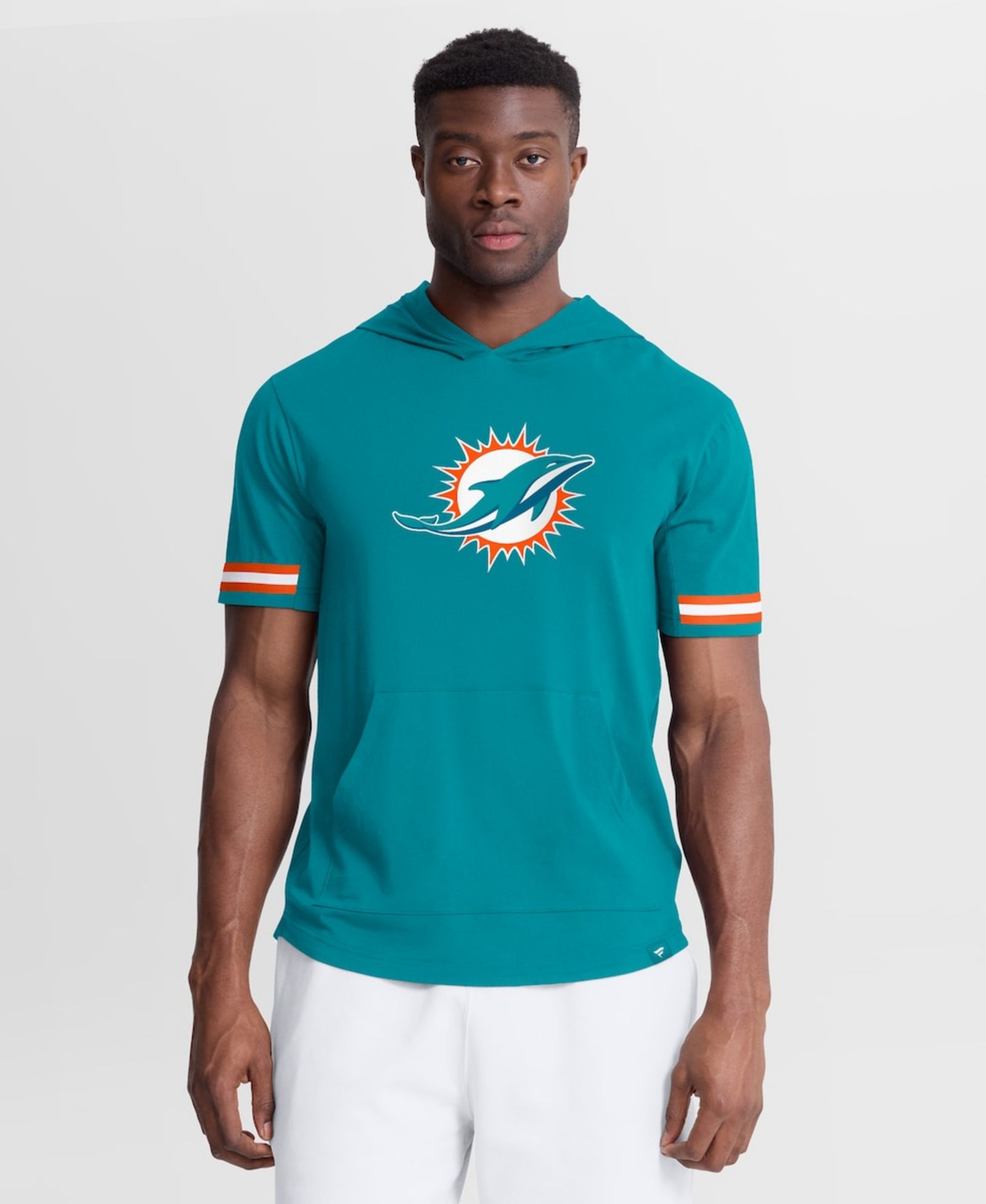 Fanatics Мужская футболка с капюшоном Miami Dolphins Optimal Play Short Sleeve, бирюзовая