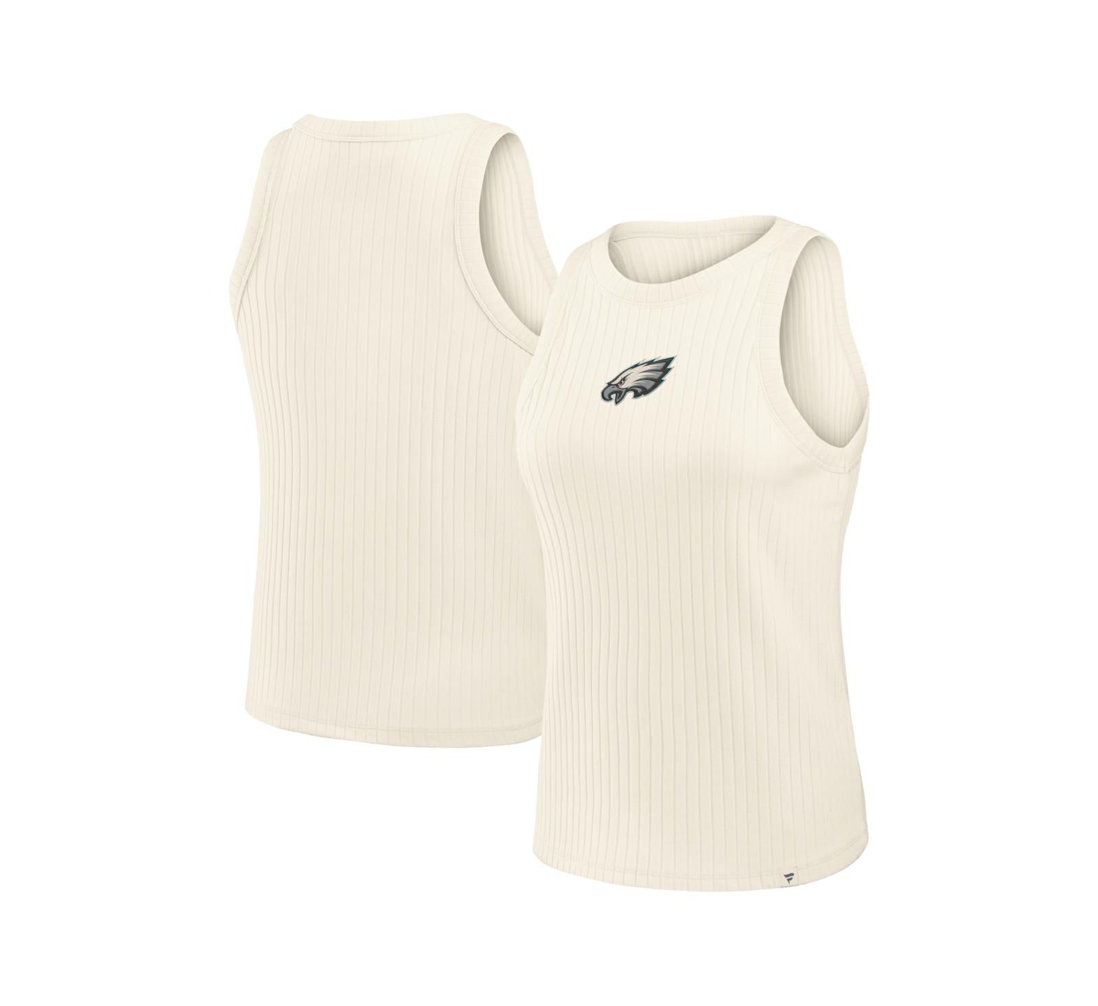 Женский майка Fanatics Philadelphia Eagles Star Play Tri-Blend Ribbed, кремового цвета