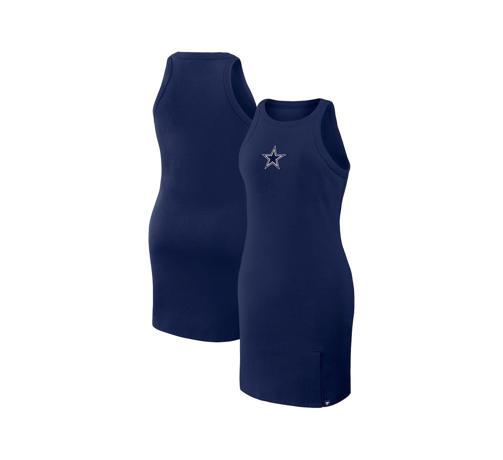 Женский платья Fanatics Navy Dallas Cowboys Push Beyond Tri-Blend Ribbed Sleeveless