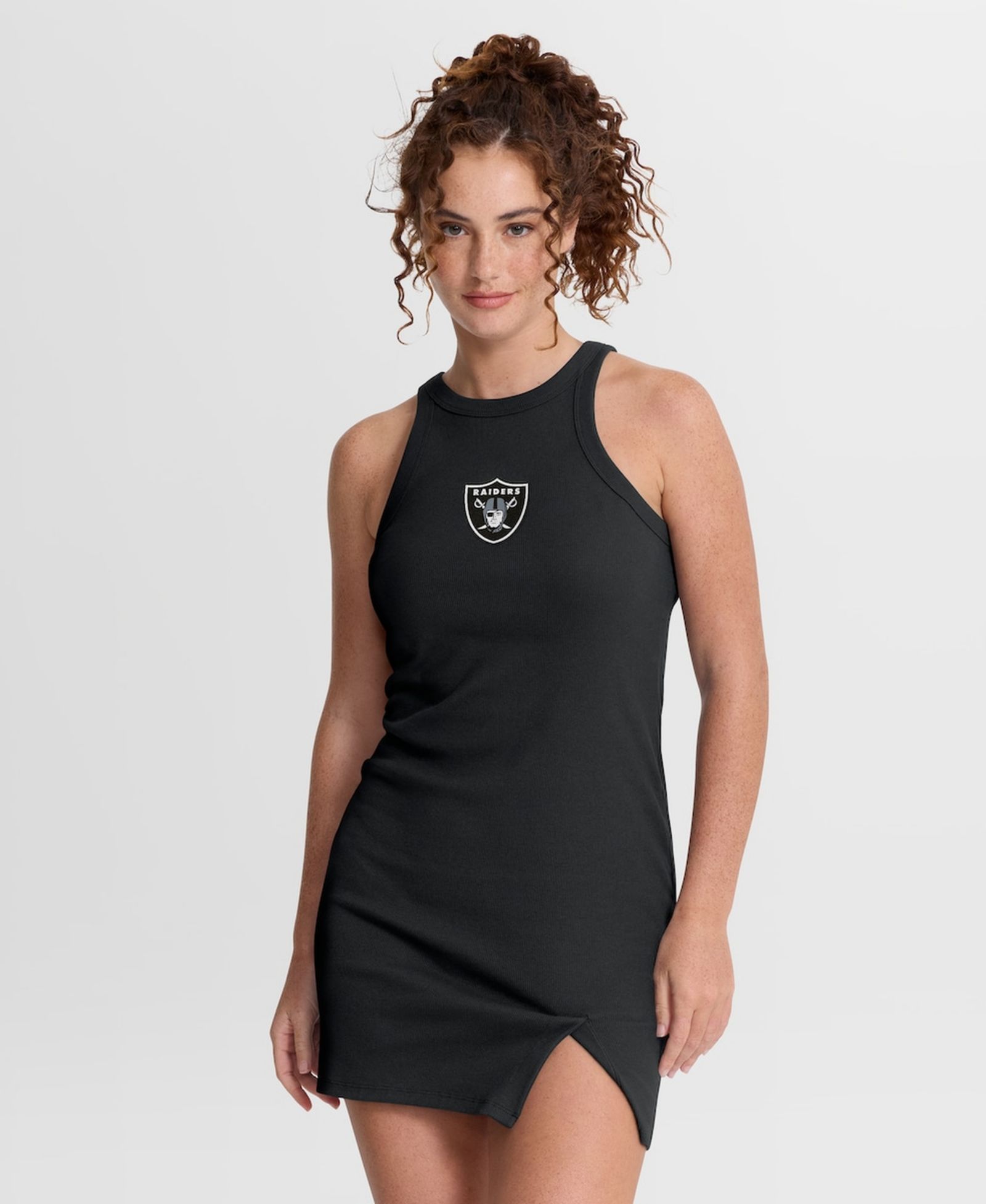 Женское черное трикотажное платье Fanatics Las Vegas Raiders Push Beyond Sleeveless