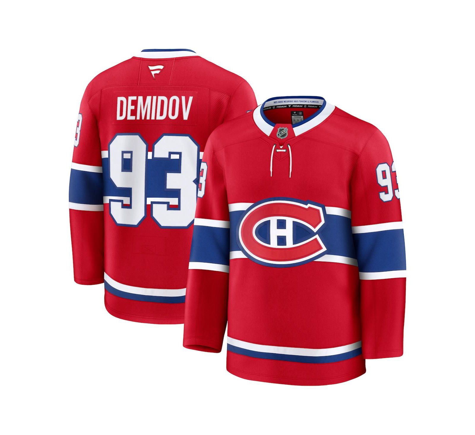 Fanatics Men's Ivan Demidov Red Montreal Canadiens Home Premium Jersey