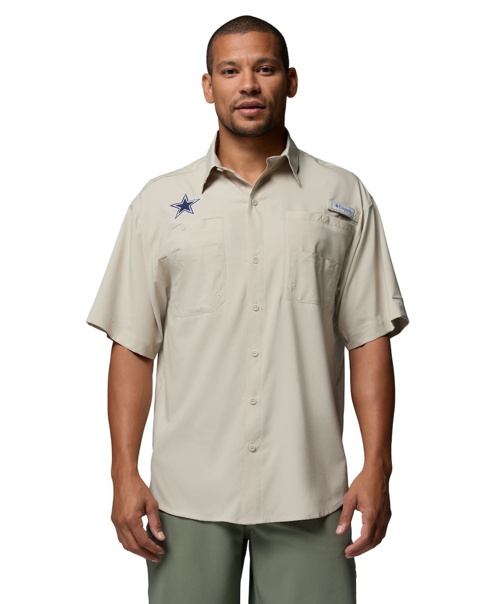 Columbia Men's Tan Dallas Cowboys Tamiami Omni-Shade Button-Down Shirt