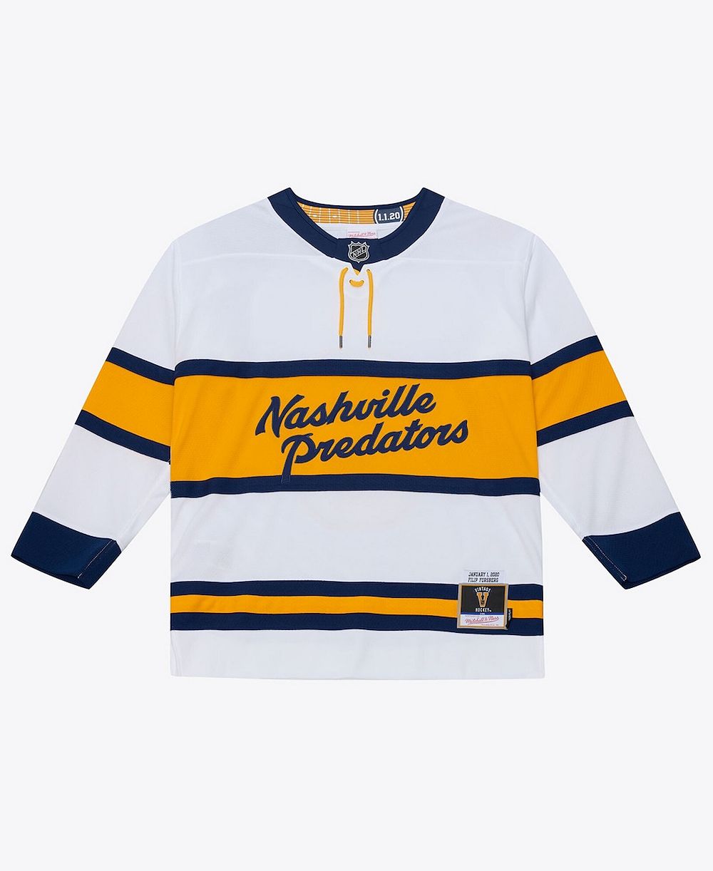Мужская джерси Mitchell & Ness Filip Forsberg White Nashville Predators 2020 Power Play