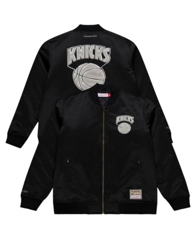 Mitchell & Ness мужская куртка-бомбер New York Knicks Chrome Satin с полноразмерной молнией, черная
