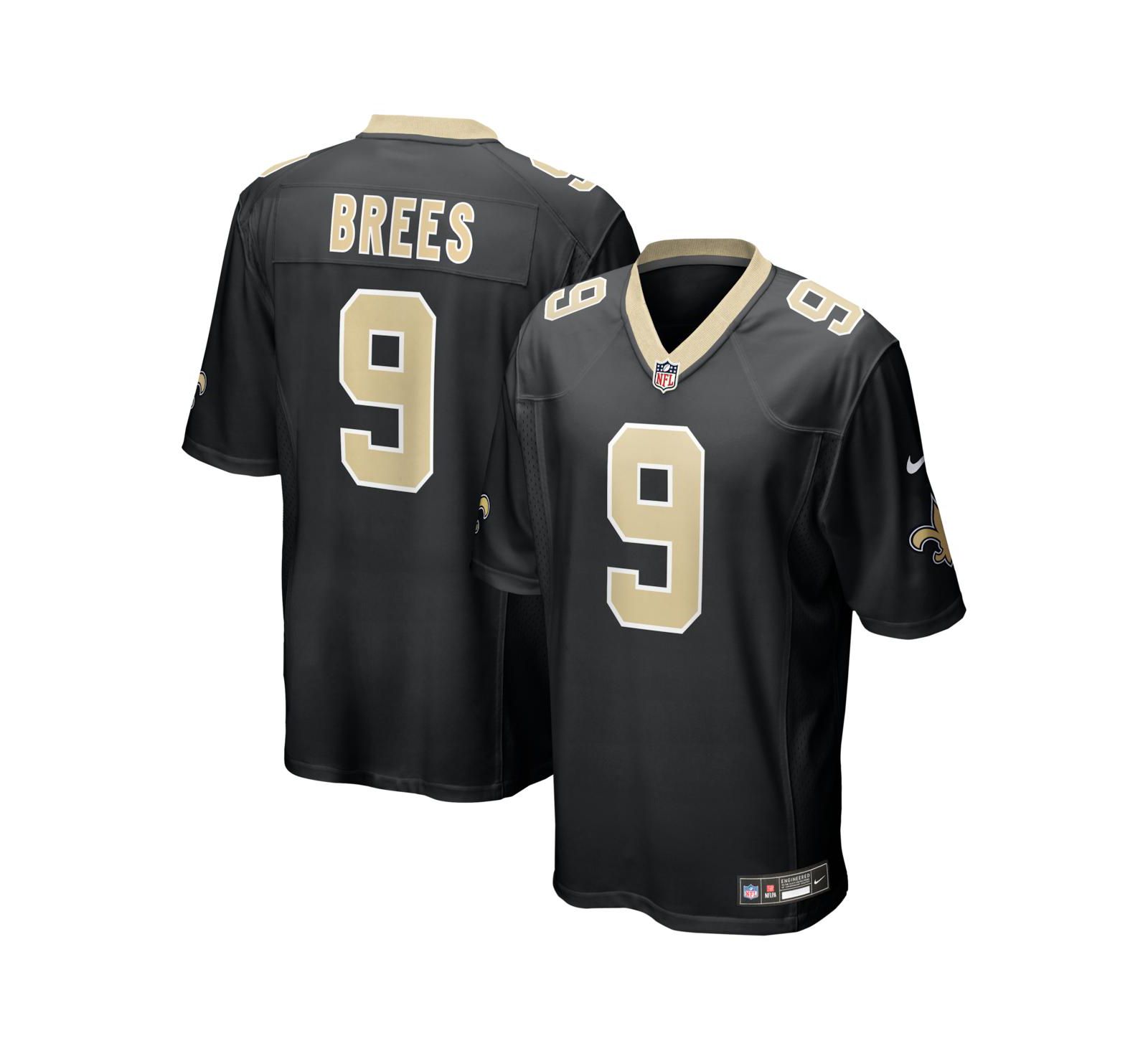 Nike Men's Drew Brees Black New Orleans Saints Team Game Jersey