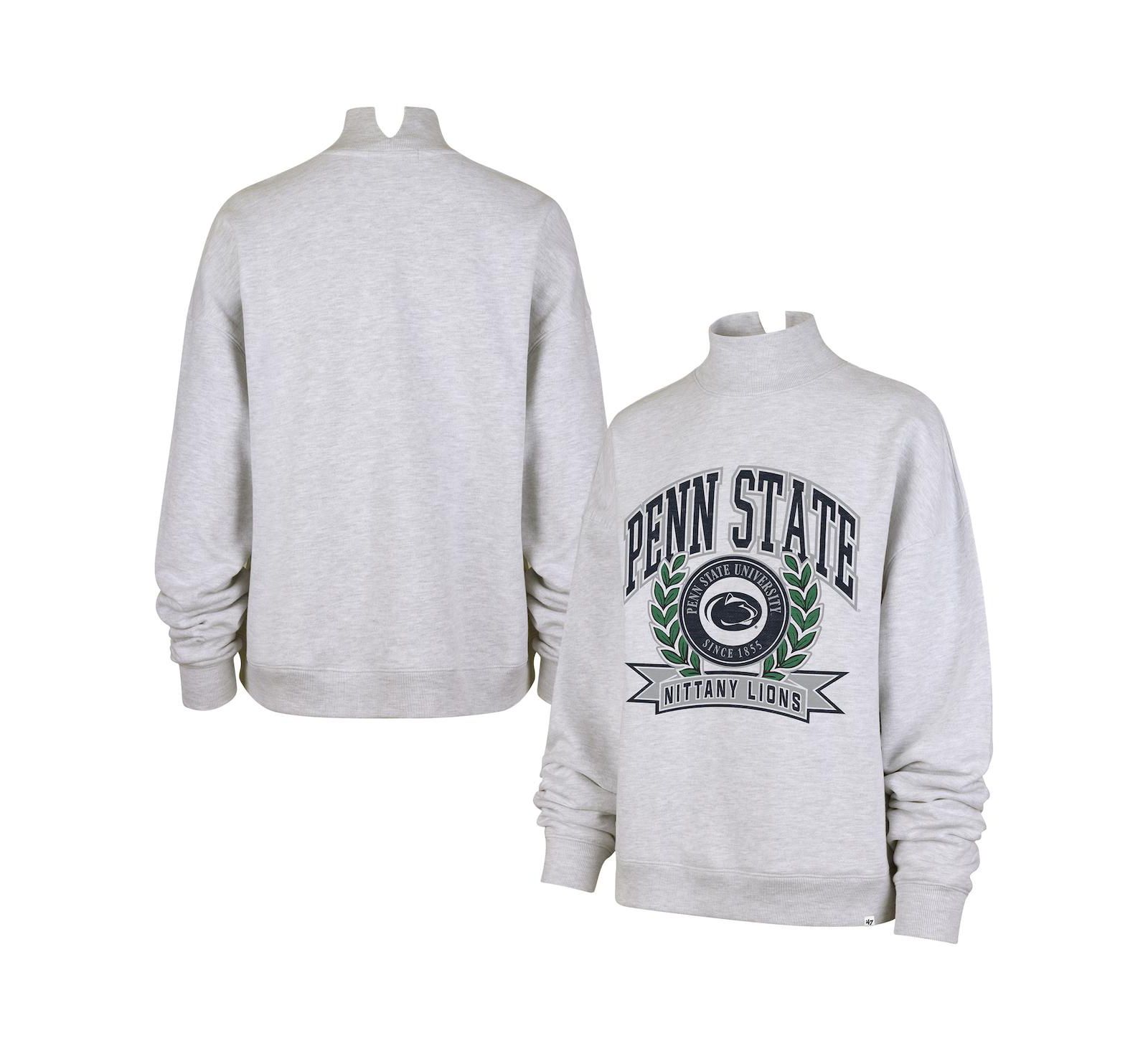 Женская толстовка '47 Brand Gray Penn State Nittany Lions Laurel Arch Mock Neck Sweatshirt