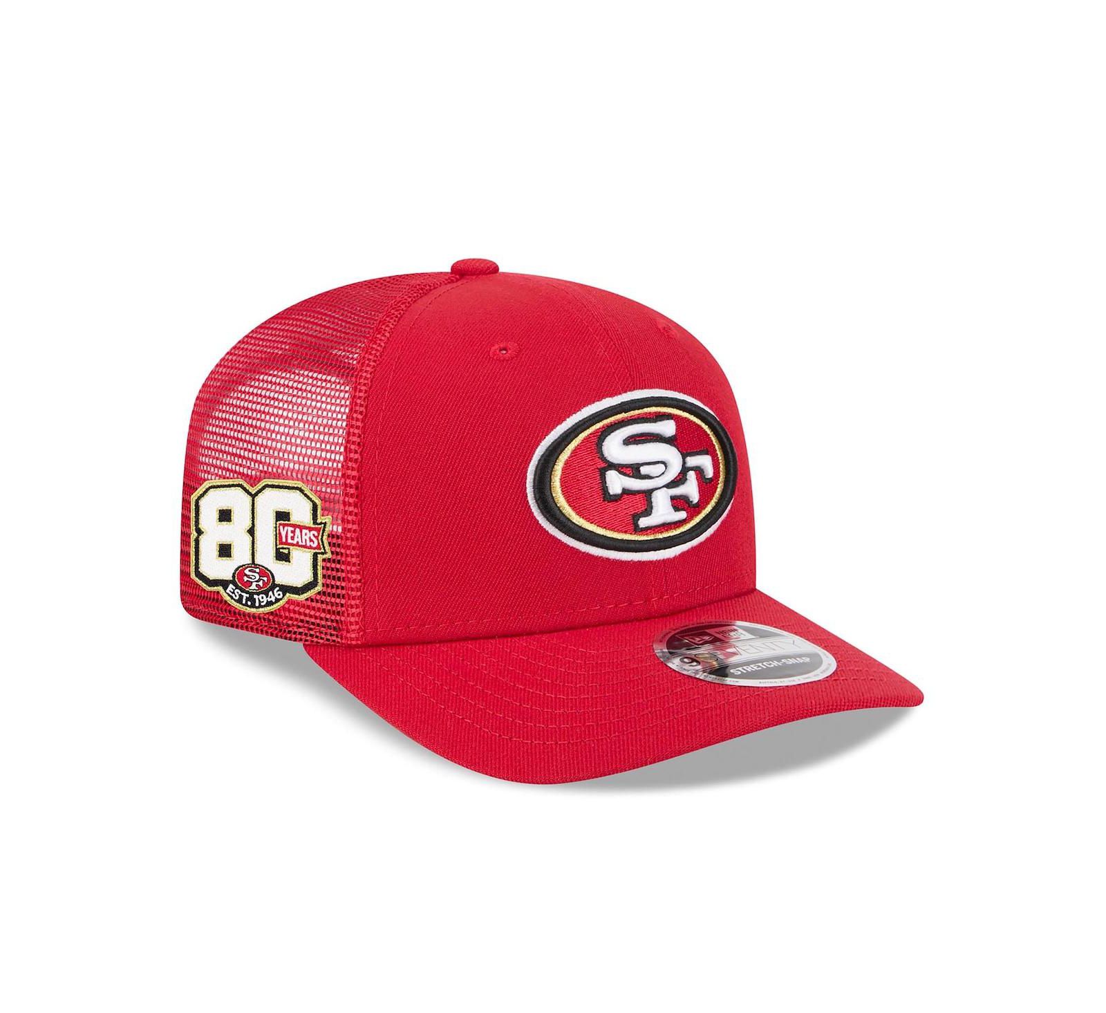 New Era Мужская кепка 9SEVENTY Trucker San Francisco 49ers 80th Anniversary Side Patch, алый