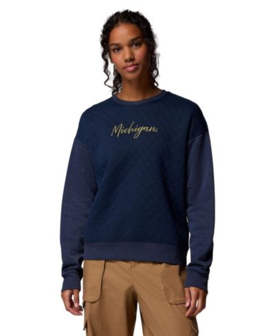 Женская стеганая толстовка Columbia Navy Michigan Wolverines Collegiate Hart Mountain