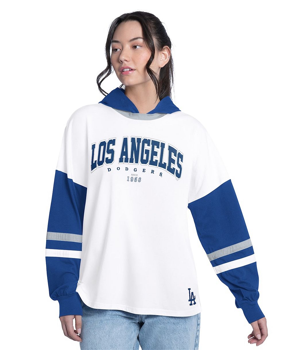 Женский оверсайз худи G-III 4Her by Carl Banks White/Royal Los Angeles Dodgers