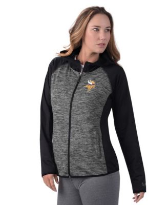 MSX by Michael Strahan Women's MSX by Michael Strahan Black Minnesota Vikings Leslie Space Dyed Raglan Full-Zip Jacket