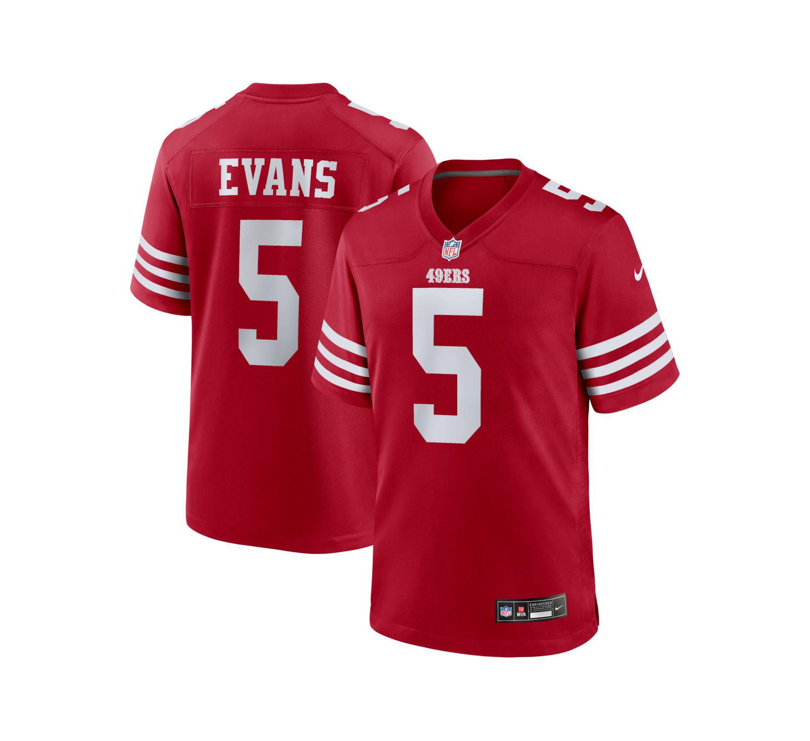Мужская игровая джерси Nike Mike Evans San Francisco 49ers, алая