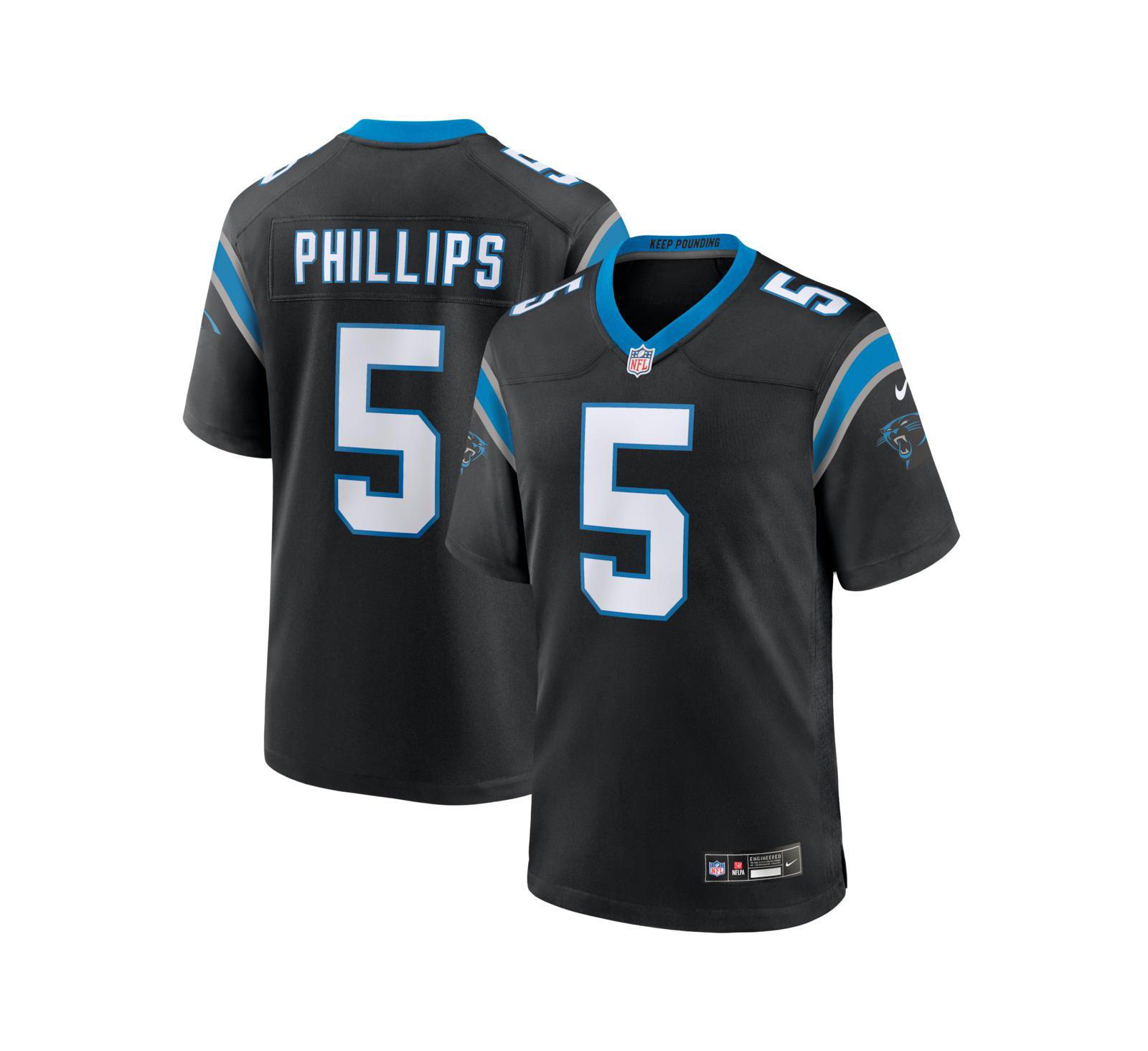 Nike Men's Jaelan Phillips Black Carolina Panthers Game Jersey