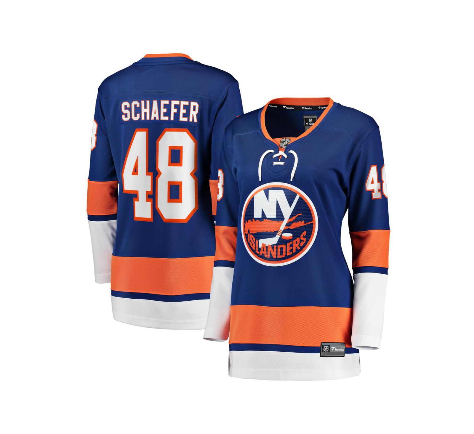 Женская джерси Fanatics Matthew Schaefer Royal New York Islanders Home Breakaway Player