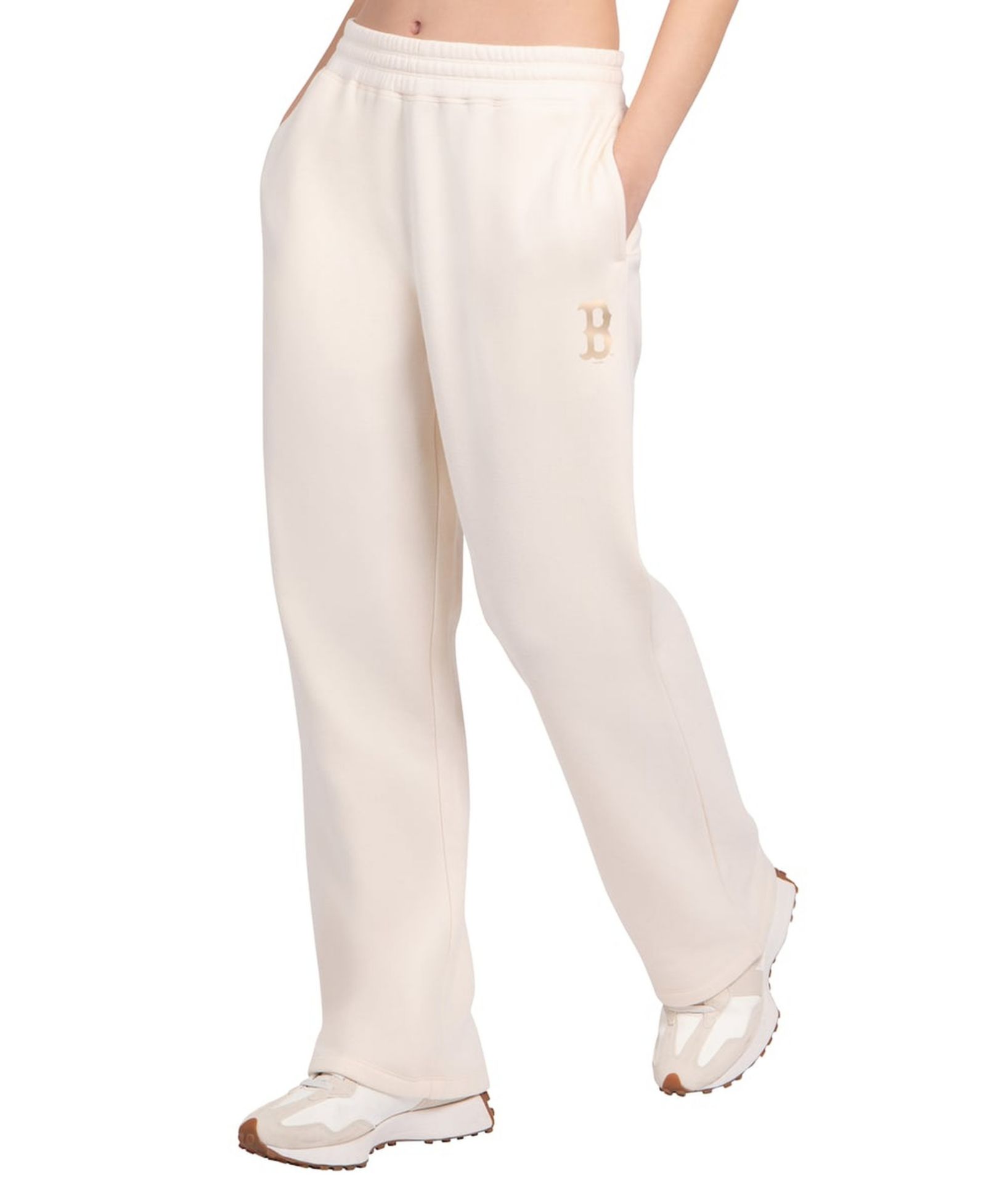 Starter Женские Fleece Pants Boston Red Sox Cream High Waisted