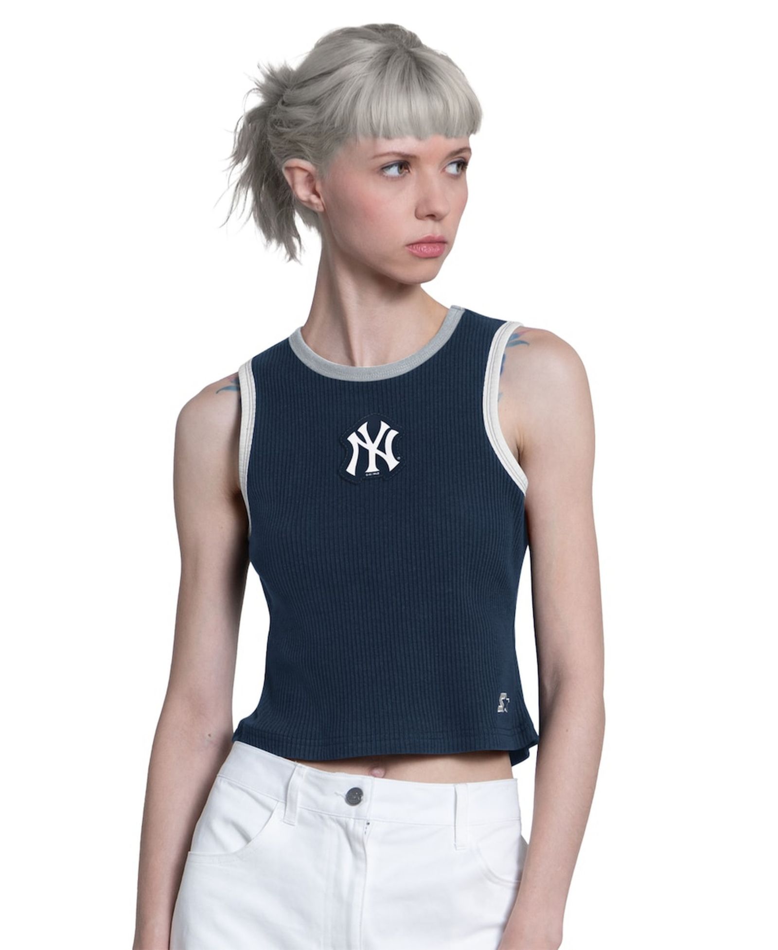 Starter Женский укороченный топ-майка New York Yankees Navy